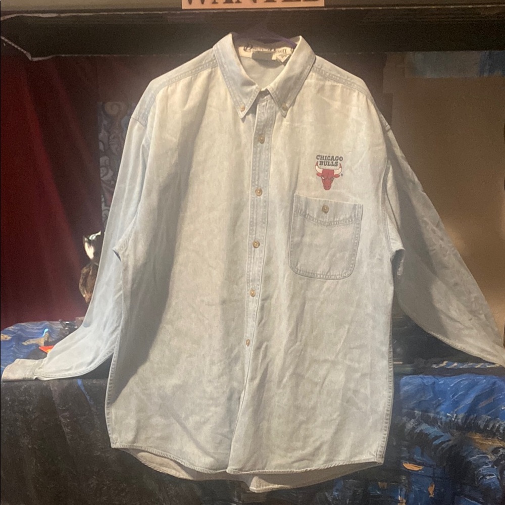 Chicago Bulls Light Blue Denim Shirt